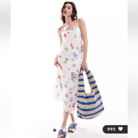Abercrombie & Fitch Dresses & Skirts - Maxi dress in white with picnic print in white